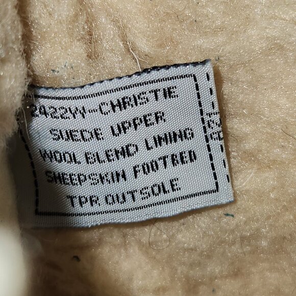 Bearpaw Christie Women's Sz 7 Teal Blue Suede Wool Sheepskin Footbed Ankle Boots - Picture 12 of 12